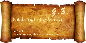 Gabányi Begónia névjegykártya